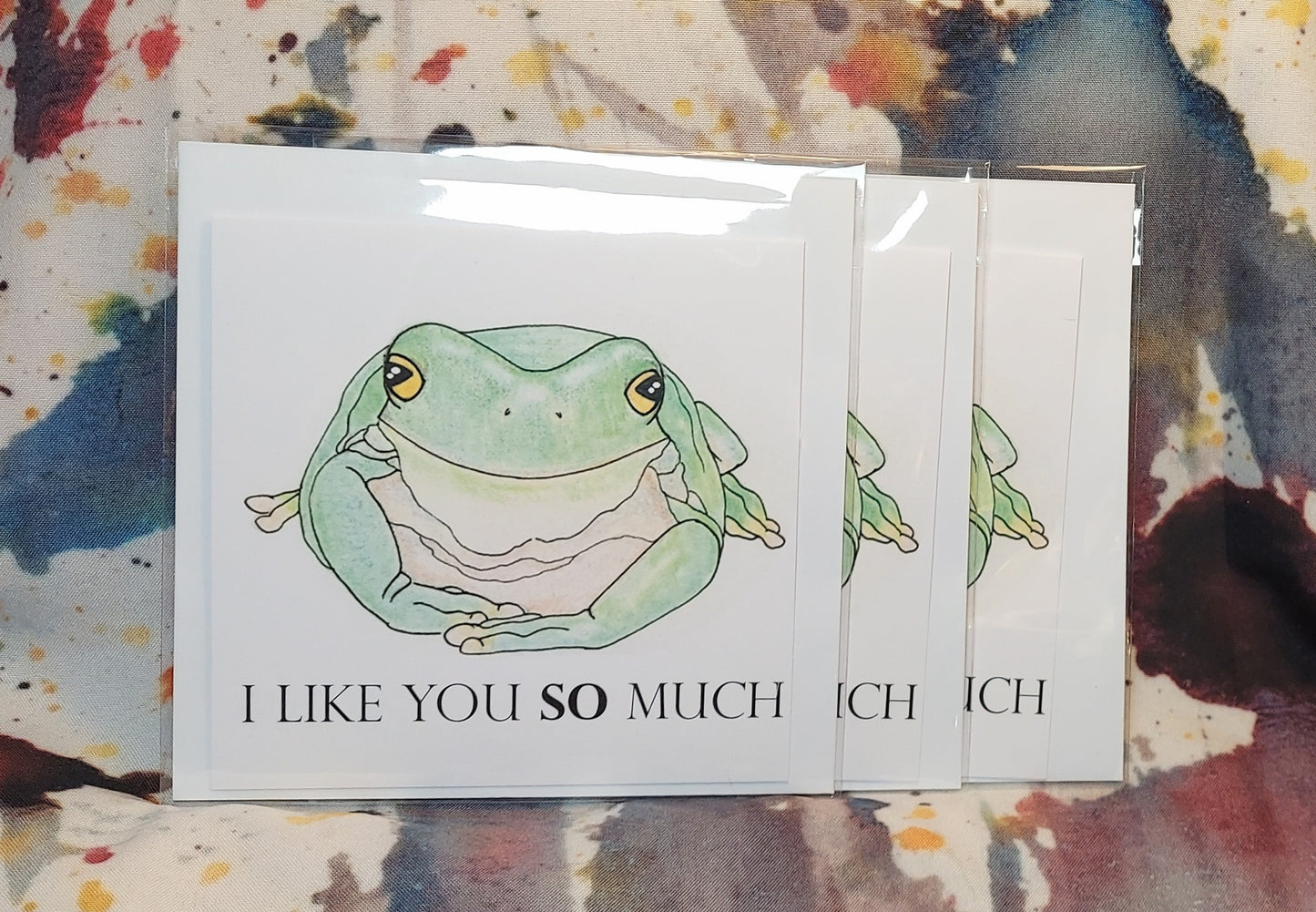 Happy Frog Likes You So Much 5.5x5.5" - 3 Card Pack - Blank Inside