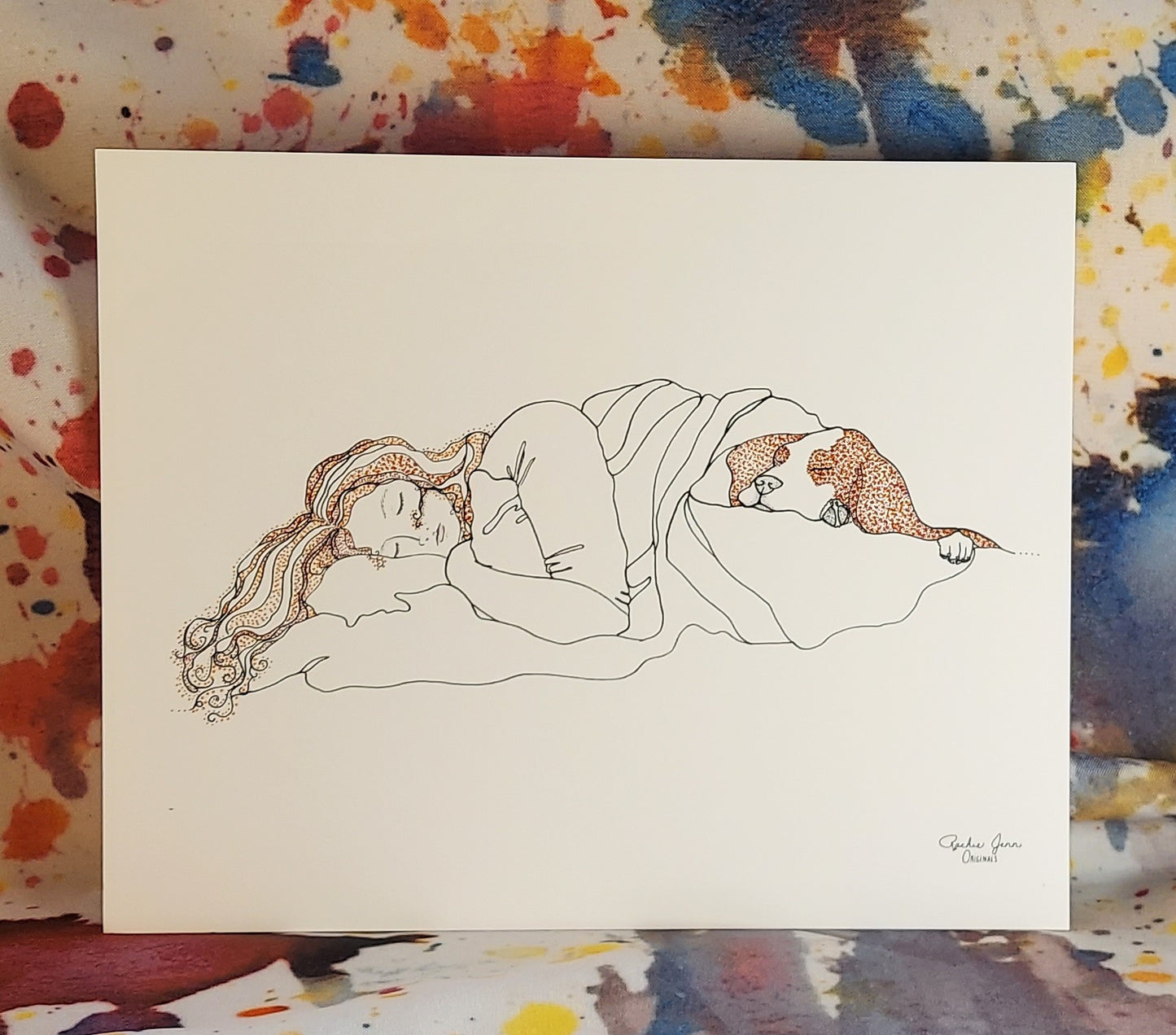 Snuggles With Bassett Hound Nap Time Print 8x10"