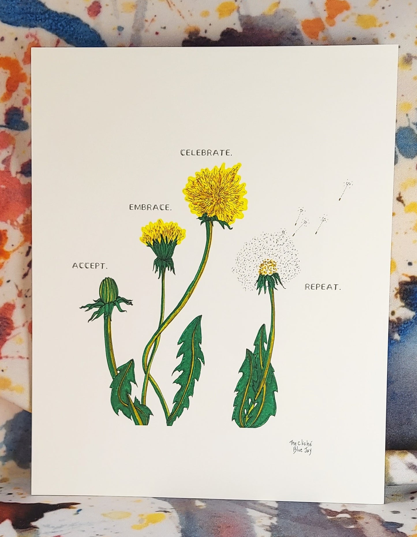 Accept Embrace Celebrate Release Dandelion Print 8x10"