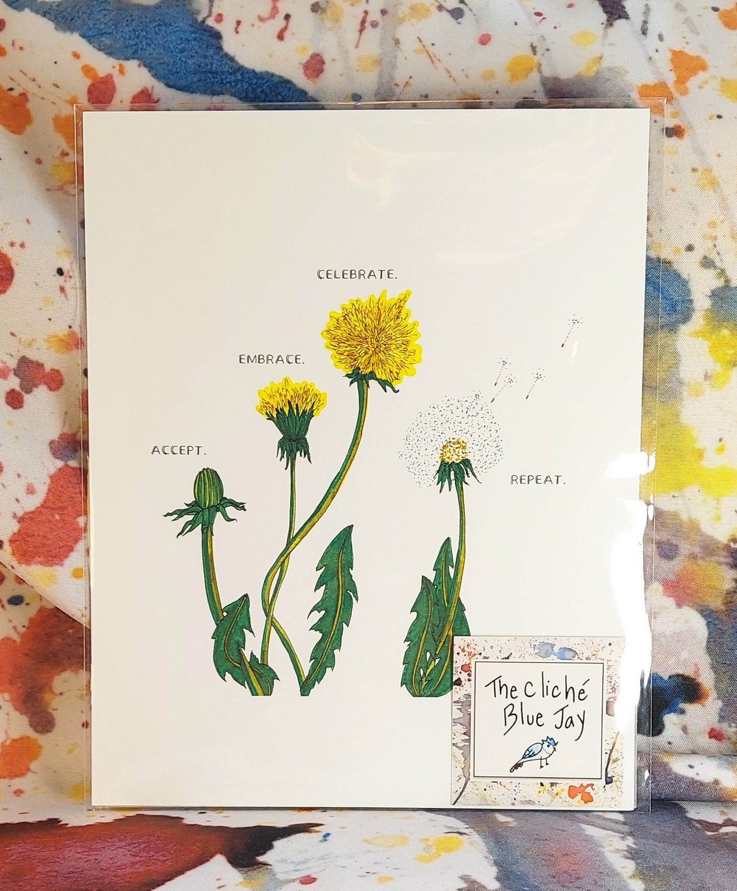 Accept Embrace Celebrate Release Dandelion Print 8x10"