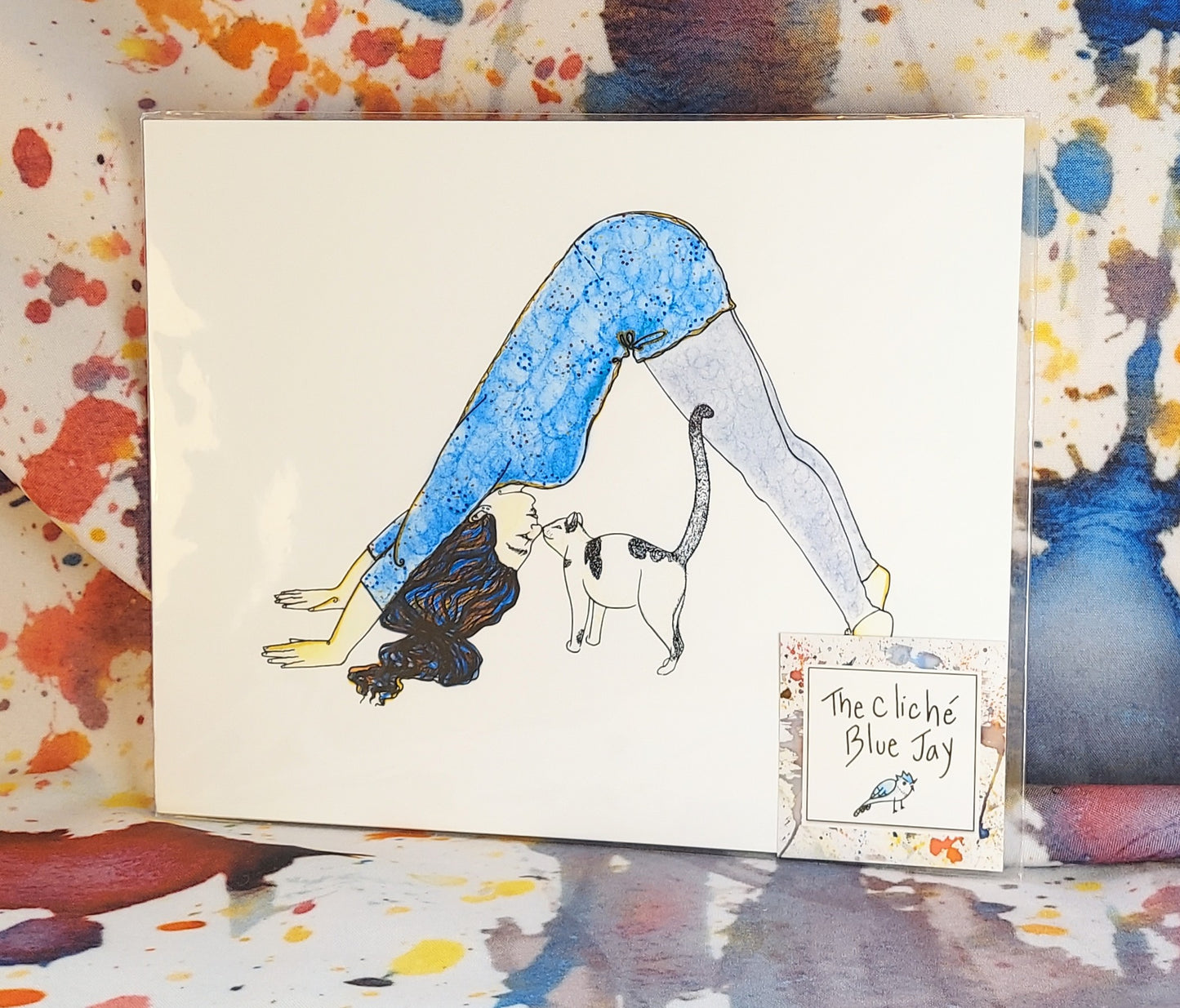 Downward Facing Cat Print 8x10"