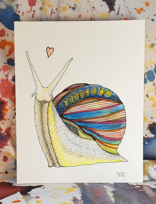 Lunar Love Snail Print 8x10"