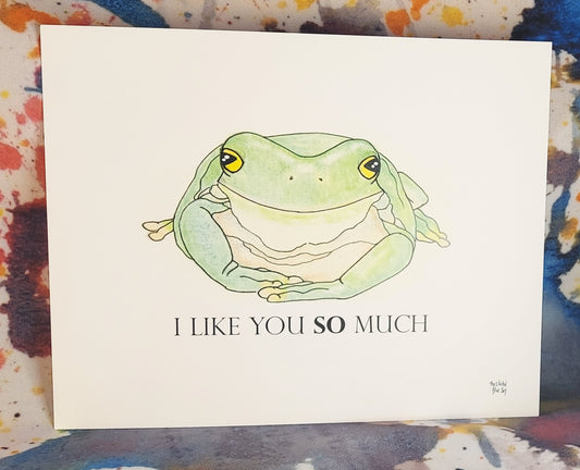 Happy Frog Likes You So Much Print 8x10"