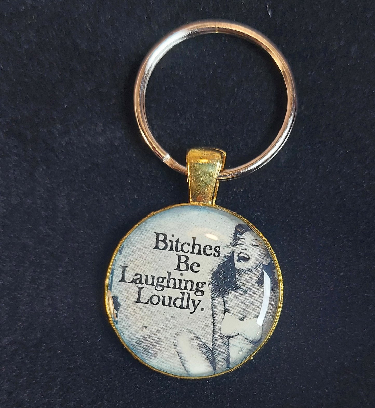 Norma Jean Laughing Loudly Keychain/Pendant With Waxed Chord