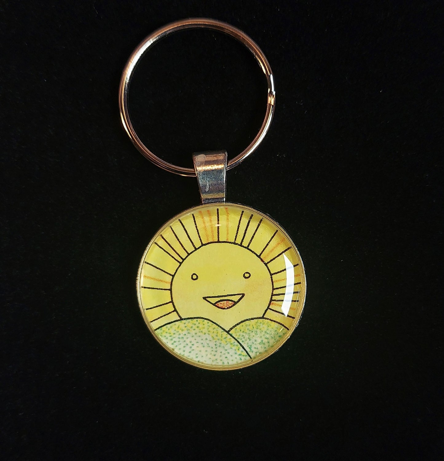 Smiling Sunshine Keychain/Pendant With Waxed Chord