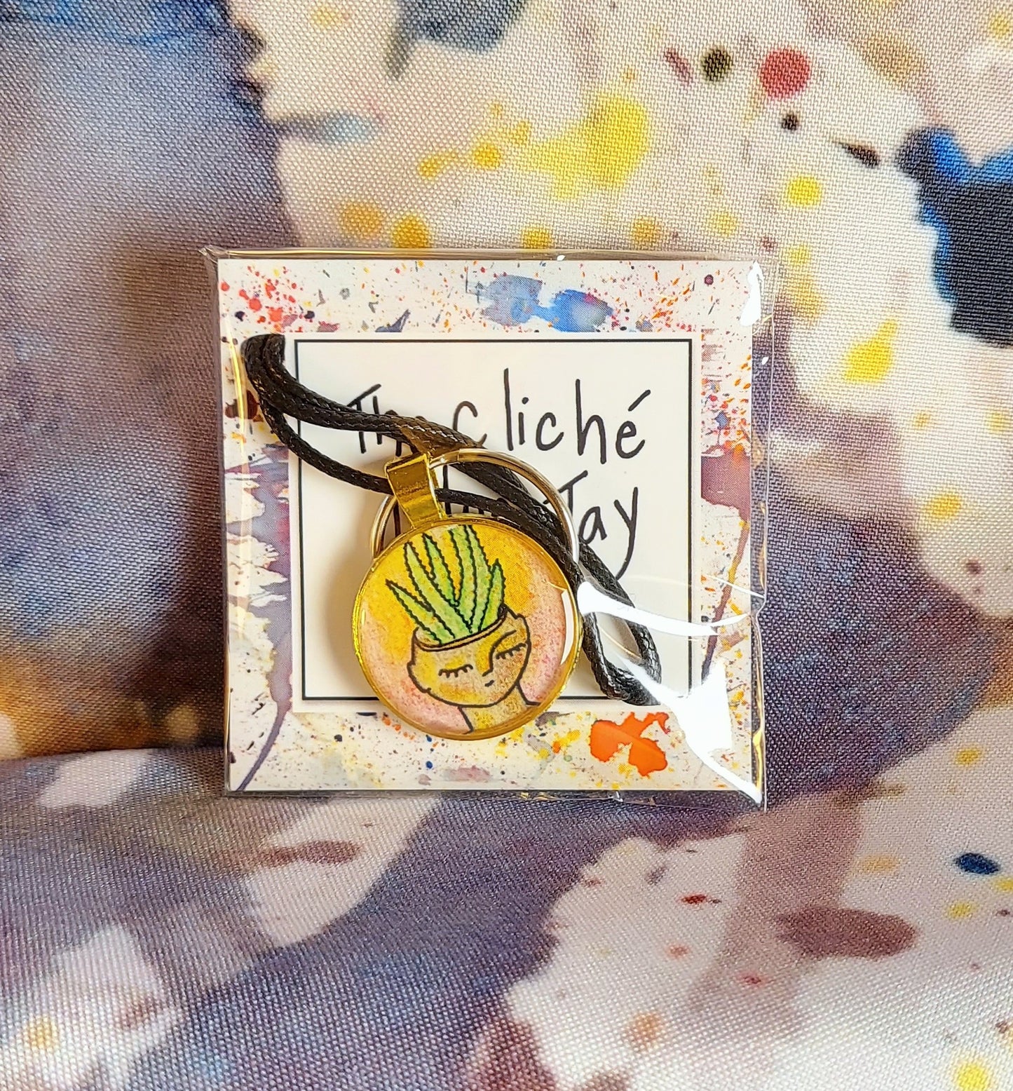 Peaceful Aloe Mediation Keychain/Pendant With Waxed Chord