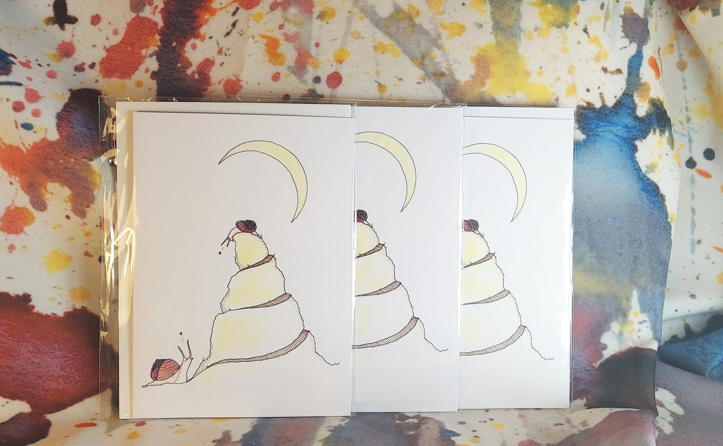 Mommy and Baby Snail 5x7" 3 Card Pack