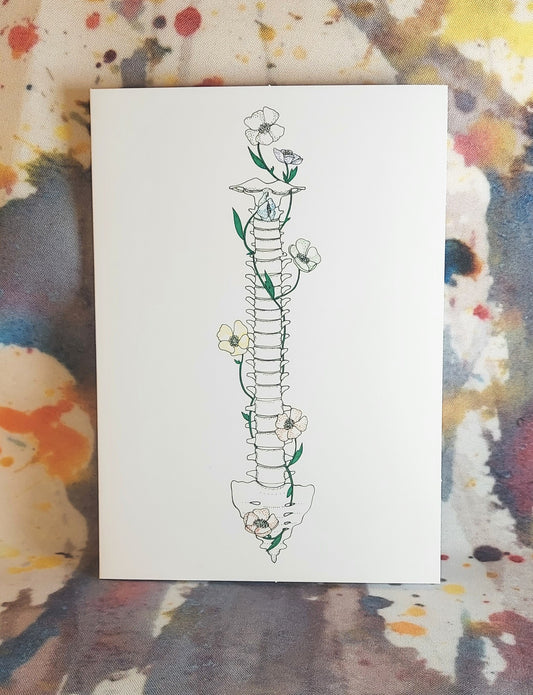 Chakra Flowers and Spine 5x7" 3 Card Pack