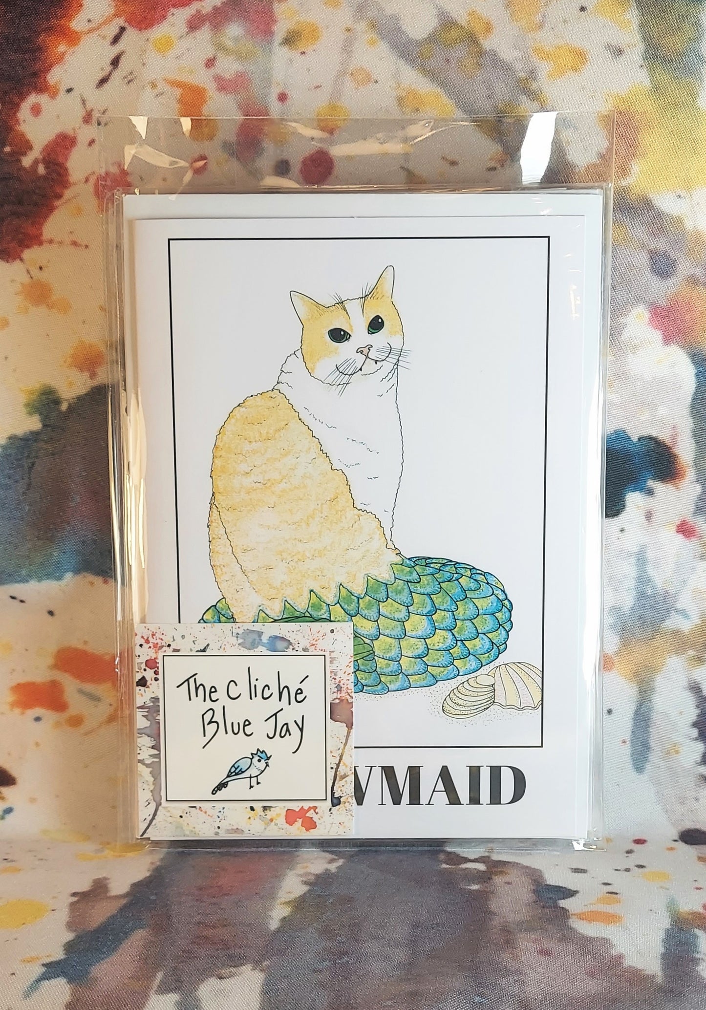 Meowmaid Mermaid Cat 5x7" 3 Card Pack