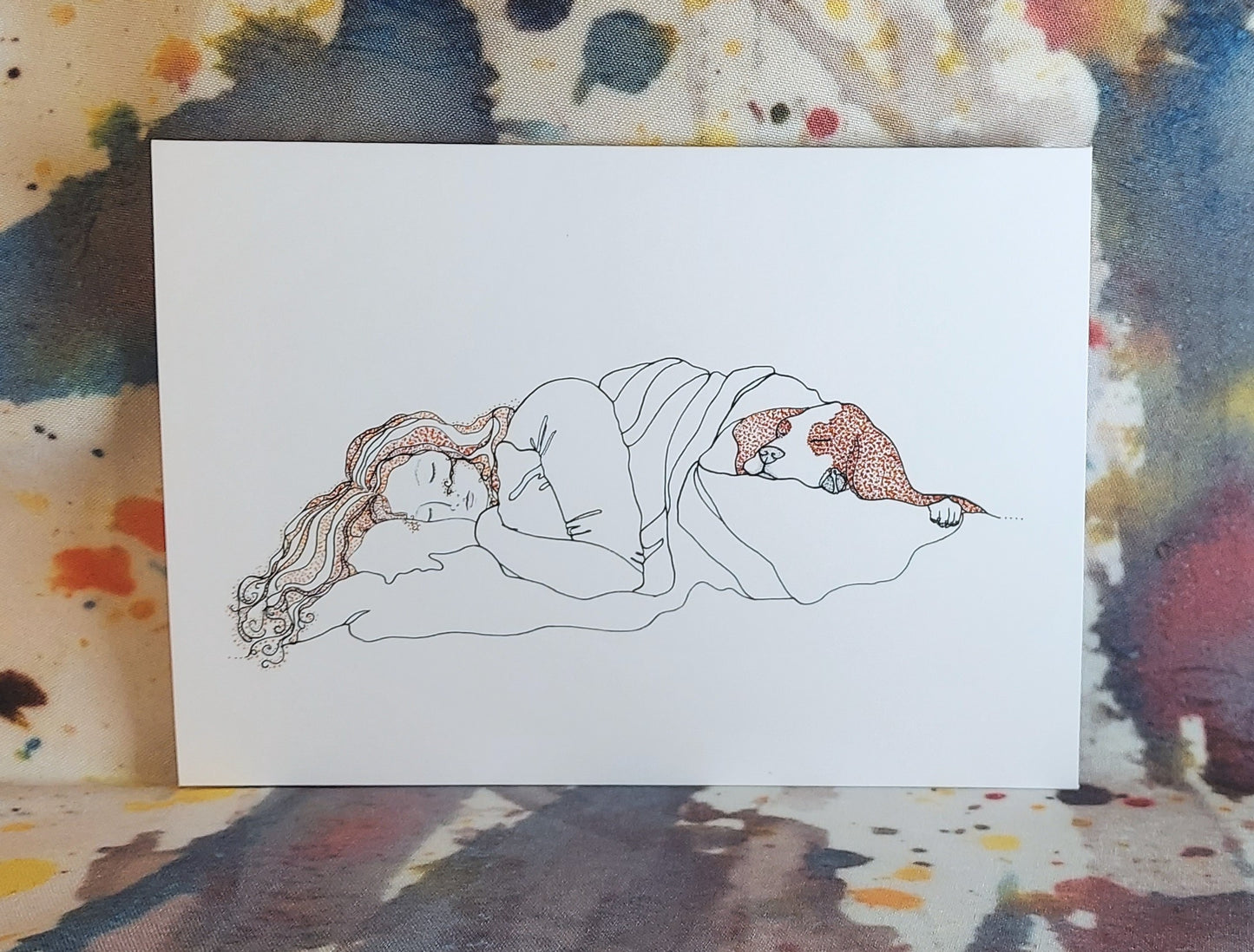 Bassett Hound Snuggle Time 5x7" 3 Card Pack